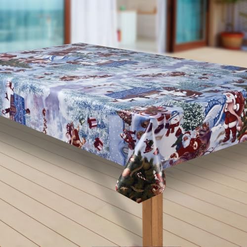 laro Wachstuch-Tischdecke Abwaschbar Garten-Tischdecke Wachstischdecke PVC Plastik-Tischdecken Eckig Meterware Wasserabweisend Abwischbar, Muster:Weihnachtsmann blau, Größe:130x260 cm laro Wachstuch-Tischdecke Abwaschbar Garten-Tischdecke Wachstischdecke PVC Plastik-Tischdecken Eckig Meterware Wasserabweisend Abwischbar, Muster:Weihnachtsmann blau, Größe:130x260 cm von laro