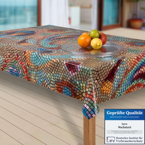 laro Wachstuch-Tischdecke Abwaschbar Garten-Tischdecke Wachstischdecke PVC Plastik-Tischdecken Eckig Meterware Wasserabweisend Abwischbar |14|, Größe:140x220 cm von laro