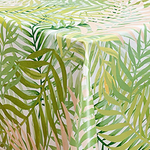 laro Wachstuch-Tischdecke Abwaschbar Garten-Tischdecke Wachstischdecke PVC Plastik-Tischdecken Eckig Meterware Wasserabweisend Abwischbar |43|, Muster:Blumen Bambus grün, Größe:100x180 cm von laro