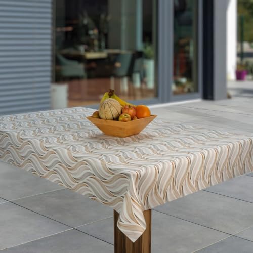 laro Wachstuch-Tischdecke Abwaschbar Garten-Tischdecke Wachstischdecke PVC Plastik-Tischdecken Eckig Meterware Wasserabweisend Abwischbar AS, Muster:Welle Sahara Grau Beige, Größe:140x240 laro Wachstuch-Tischdecke Abwaschbar Garten-Tischdecke Wachstischdecke PVC Plastik-Tischdecken Eckig Meterware Wasserabweisend Abwischbar AS, Muster:Welle Sahara Grau Beige, Größe:140x240 von laro