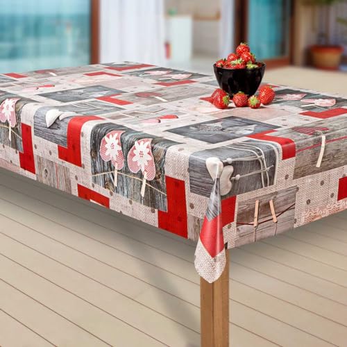 laro Wachstuch-Tischdecke Abwaschbar Garten-Tischdecke Wachstischdecke PVC Plastik-Tischdecken Eckig Meterware Wasserabweisend Abwischbar EZ, Muster:Herz. rot/grau, Größe:140x280 laro Wachstuch-Tischdecke Abwaschbar Garten-Tischdecke Wachstischdecke PVC Plastik-Tischdecken Eckig Meterware Wasserabweisend Abwischbar EZ, Muster:Herz. rot/grau, Größe:140x280 von laro