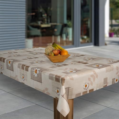 laro Wachstuch-Tischdecke Abwaschbar Garten-Tischdecke Wachstischdecke PVC Plastik-Tischdecken Eckig Meterware Wasserabweisend Abwischbar G03, Muster:Margerite Braun Beige, Größe:80x120 laro Wachstuch-Tischdecke Abwaschbar Garten-Tischdecke Wachstischdecke PVC Plastik-Tischdecken Eckig Meterware Wasserabweisend Abwischbar G03, Muster:Margerite Braun Beige, Größe:80x120 von laro