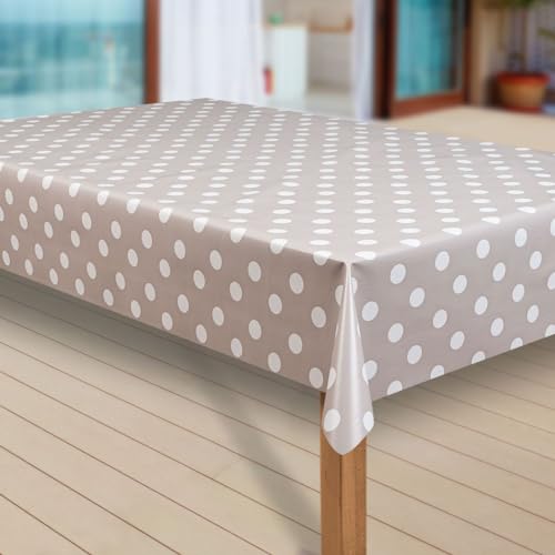 laro Wachstuch-Tischdecke Abwaschbar Garten-Tischdecke Wachstischdecke PVC Plastik-Tischdecken Eckig Meterware Wasserabweisend Abwischbar G07, Muster:Punkte beige-grau, Größe:100x120 cm laro Wachstuch-Tischdecke Abwaschbar Garten-Tischdecke Wachstischdecke PVC Plastik-Tischdecken Eckig Meterware Wasserabweisend Abwischbar G07, Muster:Punkte beige-grau, Größe:100x120 cm von laro