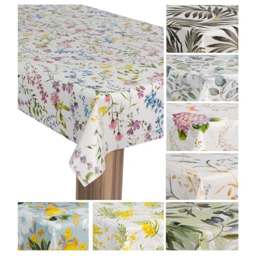 laro Wachstuch-Tischdecke Wachstischdecke Gartentischdecke, Muster:Blumen Mix Bunt, Größe:110x240 von laro