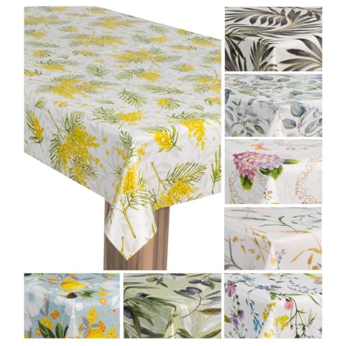 laro Wachstuch-Tischdecke Wachstischdecke Gartentischdecke, Muster:Sommerfrische Gelb, Größe:90x90 von laro