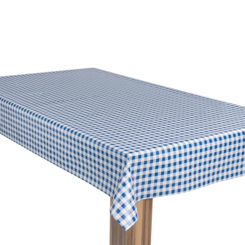 laro Wachstuch-Tischdecke Wachstischdecke Gartentischdecke Karo Kariert Blau Weiß, Muster:Karo Kariert Blau Weiß, Größe:100x300 von laro