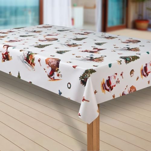 laro Wachstuch-Tischdecke Abwaschbar Garten-Tischdecke Wachstischdecke PVC Plastik-Tischdecken Eckig Meterware Wasserabweisend Abwischbar, Muster:Weihnachtsmann weiß, Größe:130x160 cm laro Wachstuch-Tischdecke Abwaschbar Garten-Tischdecke Wachstischdecke PVC Plastik-Tischdecken Eckig Meterware Wasserabweisend Abwischbar, Muster:Weihnachtsmann weiß, Größe:130x160 cm von laro