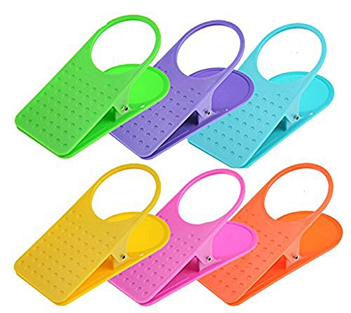 2 Colored home Büro Tisch Schreibtisch Seite Getränkehalter Tasse Clip Clamp Drinklip, Farbe Zufällig von lasenersm