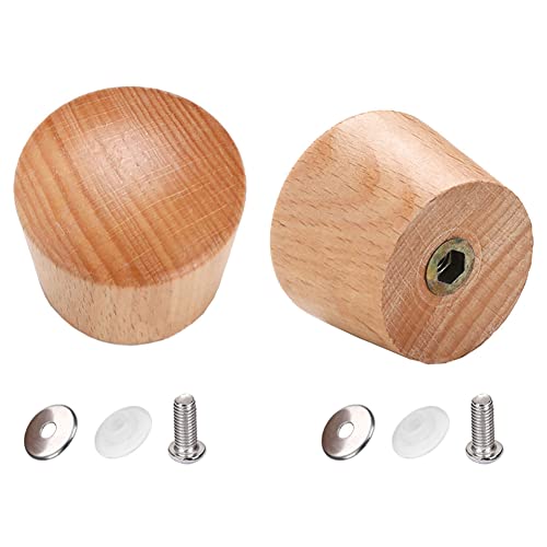 2 Stück Holz-Topfdeckelknauf, universeller Topfdeckel-Abdeckknauf, Griff, Kochgeschirr, Anti-Verbrühung, Pfannendeckel, Ersatz-Knauf, Holzknauf, Universal-Ersatz-Topfgriffknauf, 3,4 cm von lasenersm