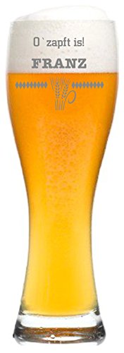 laser-diele Leonardo Weizenglas mit Gravur - Ideales Vatertagsgeschenk für Papa - 0,5l - Personalisiertes Bierglas mit Gravur - Weizenbierglas - Oktoberfest von laser-diele