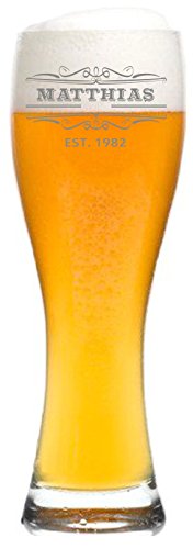 laser-diele Leonardo Weizenglas mit Gravur - Ideales Vatertagsgeschenk für Papa - 0,5l - Personalisiertes Bierglas mit Gravur - Weizenbierglas - Original von laser-diele