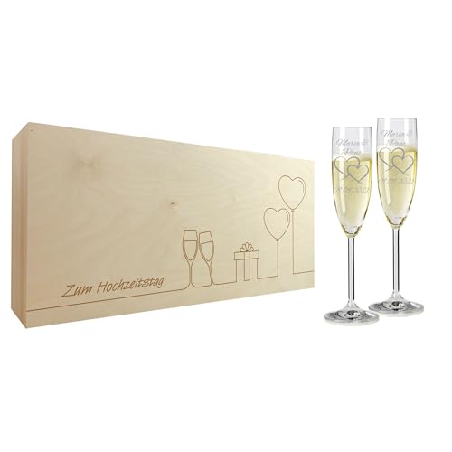 laser-diele Geschenk zur Hochzeit – Sekt Geschenksets – Sektglas mit Gravur 200ml – Geschenke für Paare – Sekt (Glückwunsch) von laser-diele