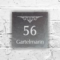 Türschild Mit Namen - Personalisiertes Namensschild Haustür Familie Haustürschild Aus Schiefer Ornament 2 von laserdiele