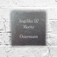 Türschild Mit Namen - Personalisiertes Namensschild Haustür Familie Haustürschild Aus Schiefer von laserdiele