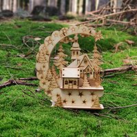 Schwibbogen Kirche Mit Haus 3D+Licht | Led Weinachten/Christmas Decorations Schwibbogen Kirche Mit Haus 3D+Licht | Led Weinachten/Christmas Decorations von lasererz