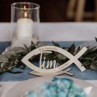 Personalisierter Fisch Konfirmation - Aus Holz Mit Name Für Taufe, Kommunion, Firmung, Platzset Konfirmation, Tischkarte Personalisierter Fisch Konfirmation - Aus Holz Mit Name Für Taufe, Kommunion, Firmung, Platzset Konfirmation, Tischkarte von laserheldenshop