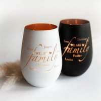 Personalisiertes Windlicht Familie - Weihnachtsgeschenk Mit Gravur Kristallglas Namen Deko Weihnachten We Are Family von laserheldenshop