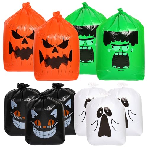 10 Stk Halloween Laubsäcke, Plastik Halloween Müllsäcke Kürbis Schwarze Katze Geist Halloween Laubsäcke mit Kabelbindern für Garten Rasen Außendekoration 10 Stk Halloween Laubsäcke, Plastik Halloween Müllsäcke Kürbis Schwarze Katze Geist Halloween Laubsäcke mit Kabelbindern für Garten Rasen Außendekoration von lasuroa