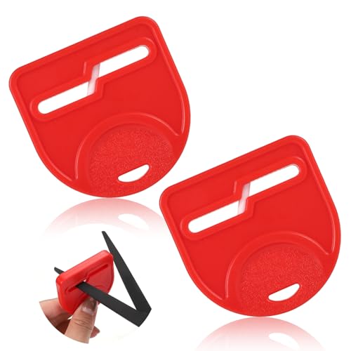 2st Scheren Schärfer, Handgehalten Klein Scherenschärfer aus Stoff Scissor Sharpener Tool Scherenschärfzubehör zur Reparatur Schnelles Schärfen Stumpfer Klingen (Rot) von lasuroa