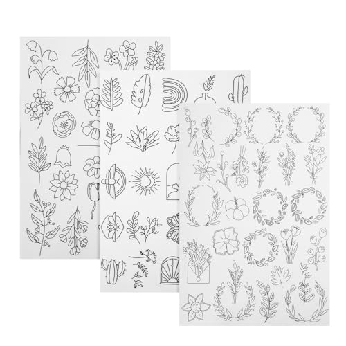 3 Blatt Sticktransferpapier, Wasserlösliche Hand Nähen Stabilisatoren Schmetterlingspflanzen Stickpapier für Nähliebhaber die Mit Dem Handnähen Beginnen von lasuroa