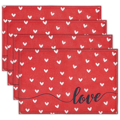 4stk Tischsets zum Valentinstag, 30x45cm Herz-Tischsets Tischsets zum Muttertag Festliche Tischsets Valentinstag Küchen Dekoration Valentinstag Tischdeko von lasuroa