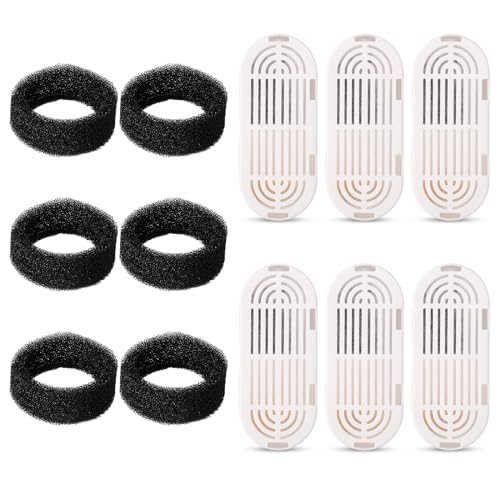 6PCS Trinkbrunnen Filter für Katze + 6PCS Vorfilterschwamm für HICC PULE 3,2L Katzenwasserbrunnen, Haustier Trinkbrunnen Schwammfilter Ersatz Ultraleise Ersatz Schaumfilter Trinkbrunnen von lasuroa
