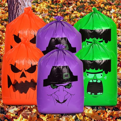 6stk Halloween-Laubsäcke, 122x91,5cm Großer Kürbis Sack Monster Halloween Taschen Hexen Halloween Laubsäcke Halloween Müllsack mit Drehverschluss für Halloween Dekorationen im Freien 6stk Halloween-Laubsäcke, 122x91,5cm Großer Kürbis Sack Monster Halloween Taschen Hexen Halloween Laubsäcke Halloween Müllsack mit Drehverschluss für Halloween Dekorationen im Freien von lasuroa