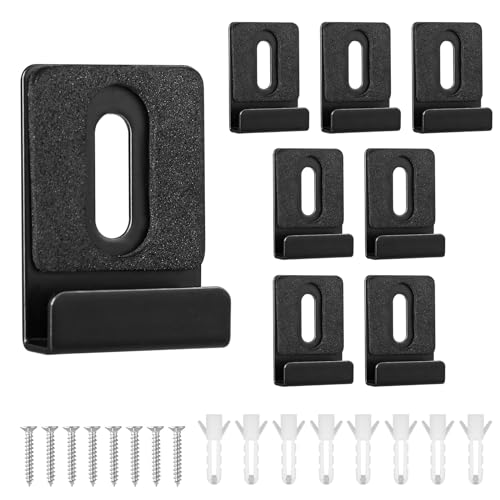 8stk Metall Spiegel Clips Set, Spiegelaufhänger Metall mit Schrauben Gummi-Pads Spiegel-Clips Robuste Spiegelaufhängung für Rahmenlose Montage Wandfliesen-Werbetafel-Display(Schwarz) von lasuroa