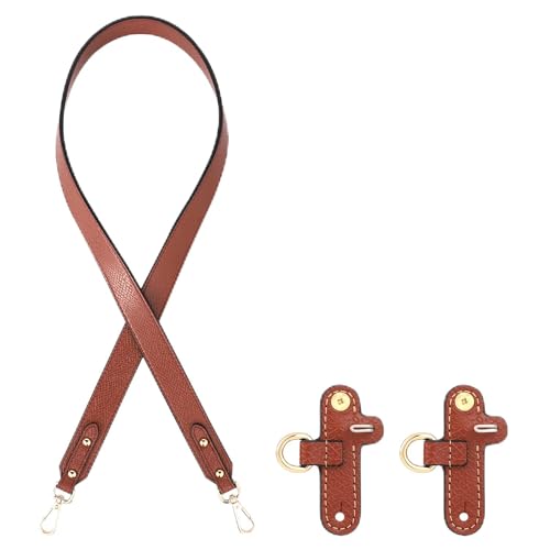 95cm Taschengurt für Longchamp, Ersatzarmband aus Echtem Leder mit 2 Stanzfreien Adaptern, Ersatzarmband für Long champ Le PLIAGE, Riemenzubehör für Kleine und Mittlere Taschen von lasuroa