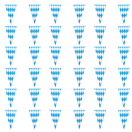 Bayerisches Wimpelbanner zum Oktoberfest, 10m Lange Hängende Schnurflagge für Partydekorationen Festliche Bierfeste von lasuroa