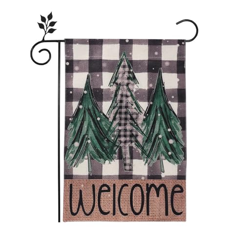 Gartenflagge Weihnachten, 45x30cm Flagge Frohe Weihnachten Frohe Weihnachten Banner Weihnachtsflaggen Gartenfahnen Dekorationen Hofflagge für Outdoor Hof Festival (Nur Flagge) von lasuroa