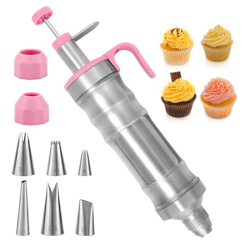 Spritzenset zum Dekorieren von Desserts, Einschließlich 1 Spritzpistole für Zuckerguss 6 Spritztüllen und 2 Konvertern Kuchendekorationsset Wiederverwendbare Spritzwerkzeuge für Zuckerguss Spritzenset zum Dekorieren von Desserts, Einschließlich 1 Spritzpistole für Zuckerguss 6 Spritztüllen und 2 Konvertern Kuchendekorationsset Wiederverwendbare Spritzwerkzeuge für Zuckerguss von lasuroa