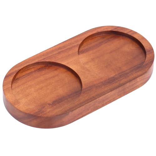 Tablett für Salz- und Pfeffermühlen, 2 Fächer Pfeffermühlenhalter Allgemein Salzablage aus Holz Gewürz-Organizer für Küche Zuhause Vorrat von lasuroa