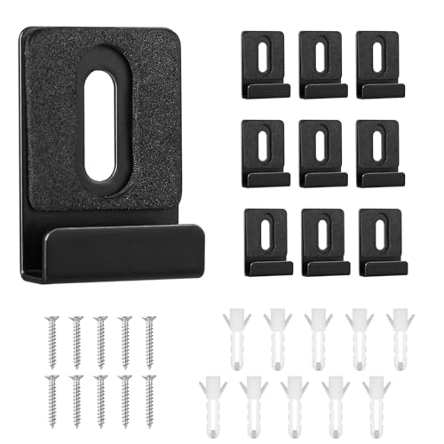 10-teiliges Metall Spiegelhalter Set, Spiegel-Clips mit Schrauben Gummi-Pads Robuste Spiegel-Clips Spiegel-Aufhänger für die Montage von Wandfliesen Werbetafeln Rahmenloses Display (Schwarz) von lasuroa