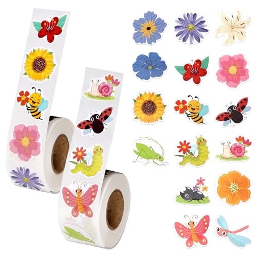 lasuroa 1000 Stück/2 Rollen Frühlingsaufkleber, Blumenaufkleber Schmetterlings Selbstklebende Etiketten für Umschläge Karten Wasserflaschen Sammelalben Bastelarbeiten Partygeschenke Schulbelohnungen lasuroa 1000 Stück/2 Rollen Frühlingsaufkleber, Blumenaufkleber Schmetterlings Selbstklebende Etiketten für Umschläge Karten Wasserflaschen Sammelalben Bastelarbeiten Partygeschenke Schulbelohnungen von lasuroa