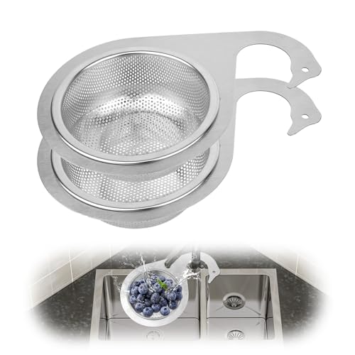 lasuroa 2 Cestas de Colador de Acero Inoxidable con Forma Cisne para Fregadero, Cesta Drenaje Colgante Multifuncional Herramientas Cocina Drenaje Rápido se Cuelga del Grifo para Frutas y Verduras von lasuroa