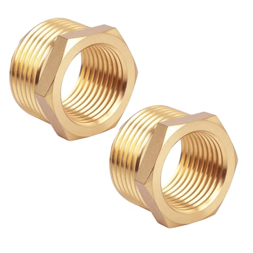 lasuroa 2stk Messing Reduzierer Sechskant Buchse, 3/4" NPT Männlich zu 1/2" NPT Weiblich Schwerlast Gewindefitting Reduzierer Adapter für Sanitär Hydraulik Gas Systeme lasuroa 2stk Messing Reduzierer Sechskant Buchse, 3/4" NPT Männlich zu 1/2" NPT Weiblich Schwerlast Gewindefitting Reduzierer Adapter für Sanitär Hydraulik Gas Systeme von lasuroa