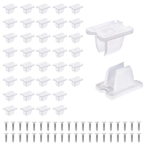 lasuroa 40stk LED-Lichtstreifen-Montageclips, Befestigungsklemmen mit Schrauben Montagehalterungen für 5mm bis 6mm Neon- und LED-Streifen Ideal für Heim und Heimwerker Beleuchtungsprojekte von lasuroa