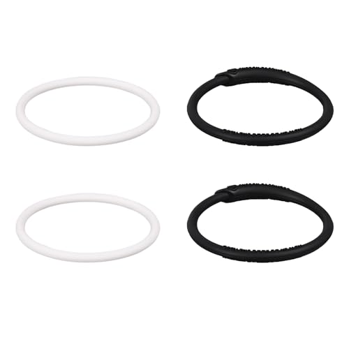 lasuroa 4stk Patellasehnen Stützgurt, Tragbares Silikon Patella Knieband Elastische Patella Knieorthese Stabilitätsunterstützung für Männer Frauen Laufen Basketball Wandern (Schwarz, Weiß) von lasuroa