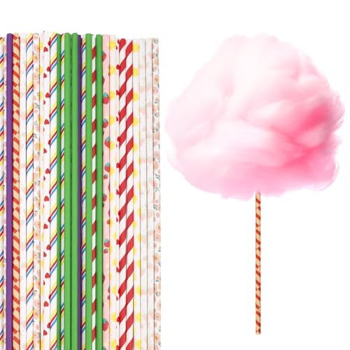 lasuroa 50st Zuckerwattestäbchen, 30cm Zuckerwatte Tüten Bunter Bonbonhalter Papierstrohhalme Zubehör für Hochzeitsfeiern und Geburtstage lasuroa 50st Zuckerwattestäbchen, 30cm Zuckerwatte Tüten Bunter Bonbonhalter Papierstrohhalme Zubehör für Hochzeitsfeiern und Geburtstage von lasuroa