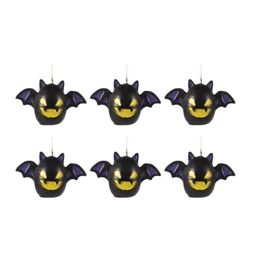 lasuroa 6 Stück Halloween Kerzen, Süß Originell Kerze in Fledermausform Gruselige Halloween-Kerzen Duftkerze Geschenke für Halloween-Party Zuhause Zimmer Schlafzimmer Tisch Dekorationen von lasuroa