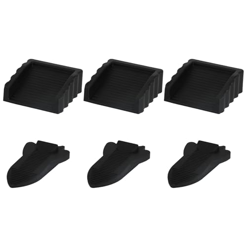 lasuroa 6stk Tuerstopper, 2 Stile TPR Zweiwege Türstopper Rutschfestes Design Türstopper im Raumschiff-Design Geeignet für Alle Bodenarten Heim und Bürobedarf (Schwarz) von lasuroa