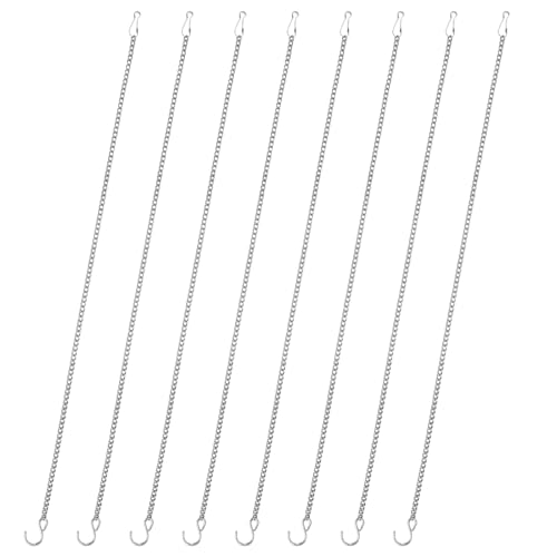 lasuroa 8 Stück 50cm Hängeketten mit S-Haken, Strapazierfähig, Edelstahlketten zum Aufhängen von Pflanzen Körben Lichtern Blumentöpfen Vogelhäuschen Windspielen Werbetafeln dekorativen Ornamenten von lasuroa