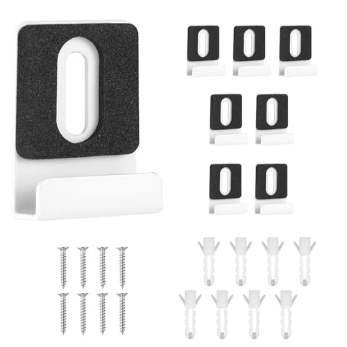 lasuroa 8stk Spiegelclips aus Metall, Robustes Spiegelhalter Set Rahmenloser Spiegelhaken Spiegel Wandhalterungen mit Schrauben und Gummipads zur Wandmontage Rahmenloser Spiegeldisplays(Weiß) von lasuroa