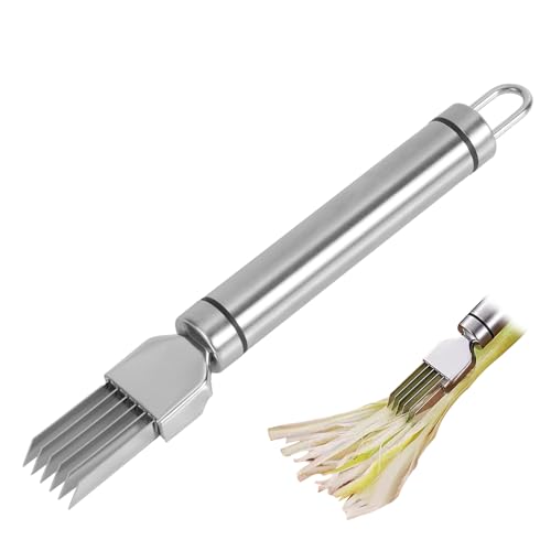 lasuroa Frühlingszwiebelschneider, Edelstahl Schneidseide Messer Frühlingszwiebel Schredder mit Mehreren Klingen Praktisches Küchenschneidewerkzeug für Gemüse Zwiebeln Knoblauch und Schnittlauch lasuroa Frühlingszwiebelschneider, Edelstahl Schneidseide Messer Frühlingszwiebel Schredder mit Mehreren Klingen Praktisches Küchenschneidewerkzeug für Gemüse Zwiebeln Knoblauch und Schnittlauch von lasuroa