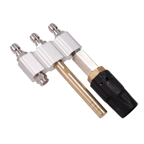 lasuroa M5 Drehdüse, 3-in-1 Einstellbare Downstream Soft Wash und Seifendüse mit Großer Reichweite mit 1/4 Zoll NPT Anschluss 3-7 GPM Hochdruckreinigerspitze, 0 bis 60° Sprühmuster Einstellbar von lasuroa
