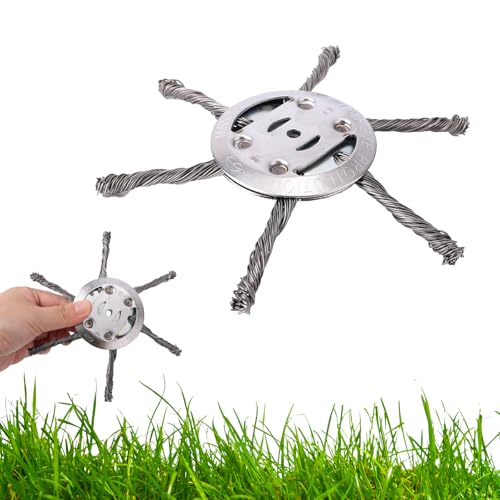 lasuroa Rasentrimmer Kopf aus Stahldraht, Universal Stahl Draht-Rasentrimmerkopf Unzerbrechlich 15cm Draht-Unkraut-Freischneider-Teil für Elektrische Akku-Trimmer (6 Klingen) von lasuroa