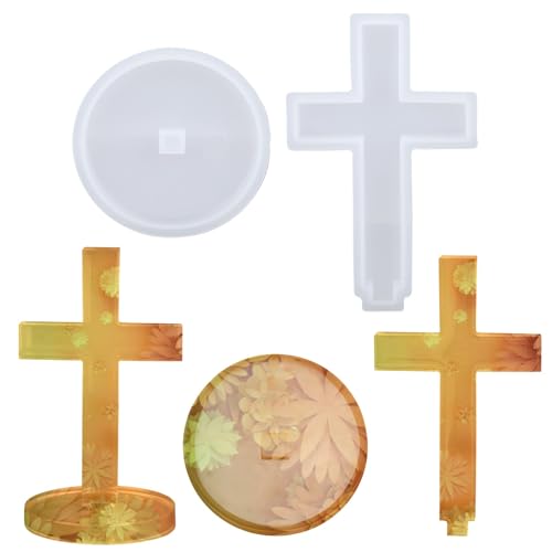 lasuroa Silikon-Harzformen mit Kreuzbox, Ausgefallene Silikonform mit Kreuzbox Kleine Aufbewahrungsform Gläser zum Selbermachen Gesegneter Geschenke Halloween-Dekoration Kerzen und Seifenherstellung von lasuroa