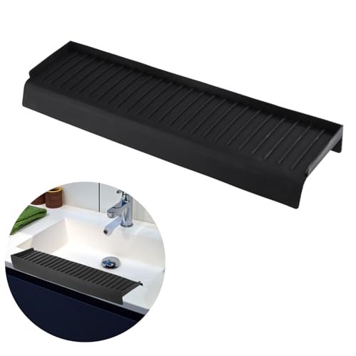 lasuroa Spülbecken Spritzschutz Silikon, Küchenspüle Spritzschutz Spültisch Schutz Mehrzweck Schutz für Die Spüle für Badewanne Küchenspüle Arbeitsplatte Granit Quarz Edelstahl (Schwarz) von lasuroa