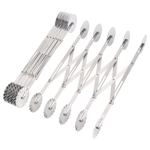 lasuroa Teigrädchen mit 10 Rollen, Edelstahl-Teigschneider Doppelköpfiger Plätzchenteigteiler Robustes Teigrädchen Vielseitig Einsetzbares Küchenutensil für Pizza Kuchen Waffeln Kekse lasuroa Teigrädchen mit 10 Rollen, Edelstahl-Teigschneider Doppelköpfiger Plätzchenteigteiler Robustes Teigrädchen Vielseitig Einsetzbares Küchenutensil für Pizza Kuchen Waffeln Kekse von lasuroa